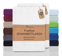 NatureMark Lot de 2 draps-housses FROTTEE pour des nuits douces et douillettes, disponible en plusieurs tailles et couleurs, 140 x 200 cm, 160 x 200 cm, blanc