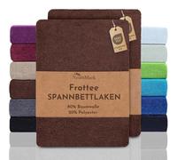 NatureMark Lot de 2 draps-housses FROTTEE pour des nuits douces et douillettes, disponible en plusieurs tailles et couleurs, 90 x 190 cm, 100 x 200 cm, marron chocolat