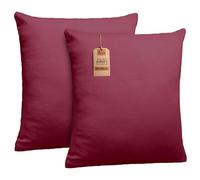 NatureMark Lot de 2 Housses de Coussin en Jersey Housse de Coussin Coussin pour dormeur latéral Coussin de Nuque Nombreuses Tailles et Couleurs Oeko-Tex (80 x 80 cm, Rouge Bordeaux)