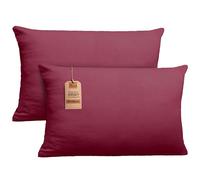 NatureMark Lot de 2 Housses de Coussin en Jersey Housse de Coussin Coussin pour dormeur latéral Coussin de Nuque Nombreuses Tailles et Couleurs Oeko-Tex (40 x 60 cm, Rouge Bordeaux)