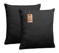 NatureMark Lot de 2 Housses de Coussin en Jersey Housse de Coussin Coussin pour dormeur latéral Coussin pour Nuque Nombreuses Tailles et Couleurs Oeko-Tex (40 x 40 cm, Noir)