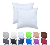 NatureMark Lot de 2 Housses de Coussin en Jersey Housse de Coussin Oreillers pour dormeurs latéraux Coussin pour la Nuque Nombreuses Tailles et Couleurs Oeko-Tex (40 x 40 cm, Blanc)