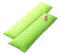 NatureMark Lot de 2 Housses d'oreiller en Jersey Housse d'oreiller Coussin pour dormeur latéral Coussin pour la Nuque Nombreuses Tailles et Couleurs Oeko-Tex (40 x 145 cm, Pomme Verte)