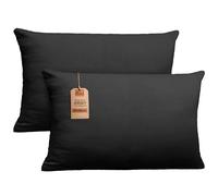 NatureMark Lot de 2 Housses d'oreiller en Jersey Housse d'oreiller Oreiller pour dormeur de côté Coussin de Nuque Nombreuses Tailles et Couleurs Oeko-Tex (40 x 60 cm, Noir)