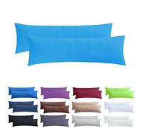 NatureMark Lot de 2 Housses d'oreiller en Jersey Housse d'oreiller Oreiller pour dormeur sur Le côté Coussin pour la Nuque Nombreuses Tailles et Couleurs ÖKO-TEX (40 x 145 cm, Turquoise)