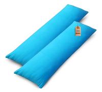 NatureMark Lot de 2 Housses d'oreiller en Jersey Housse d'oreiller Oreiller pour dormeur sur Le côté Coussin pour la Nuque Nombreuses Tailles et Couleurs ÖKO-TEX (40 x 145 cm, Turquoise)