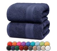 NatureMark Lot de 2 draps de Douche, 70 x 140 cm, Bleu Marine