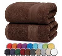 NatureMark Lot de 2 Serviettes de Sauna 100% Coton - Serviettes de Bain Douces et très absorbantes 80x200 cm - pour Sauna, Spa et Fitness - Marron Chocolat