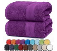 NatureMark Lot de 2 Serviettes de Sauna 100% Coton - Serviettes de Bain Douces et très absorbantes 80x200 cm - pour Sauna, Spa et Fitness - Lilas