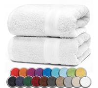 NatureMark Lot de 2 Serviettes de Sauna, Qualité Supérieure, 80 x 200 cm, 100% Coton, Blanc NM-HT0801