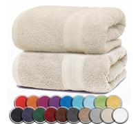 NatureMark Lot de 2 Serviettes de Sauna, Qualité Supérieure, 80 x 200 cm, 100% Coton, Crème