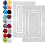 NatureMark Lot de 2 Tapis de Bain en 100% Coton, 50 x 80 cm, Blanc