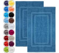 NatureMark Lot de 2 Tapis de Bain en 100% Coton, 50 x 80 cm, Bleu Royal