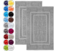 NatureMark Lot de 2 Tapis de Bain en 100% Coton, 50 x 80 cm, Gris argenté