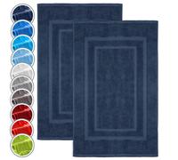 NatureMark Lot de 2 Tapis de Bain en 100% Coton, 50 x 80 cm, Bleu Marine