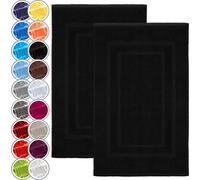 NatureMark Lot de 2 tapis de bain Tapis de bain | Qualité supérieure | 100% coton | 50 x 80 cm | Tapis de douche Lot de 2 tapis de douche | Couleur : Noir