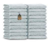 NatureMark Lot de 20 serviettes d'invité (30 x 50 cm), 100 % coton, certifiées Oeko-Tex, douces, absorbantes et faciles d'entretien - Pour salle de bain, invités et spa - Bleu fruhlings