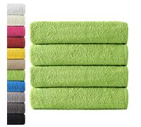 NatureMark Lot de 4 draps de Douche, 70 x 140 cm, Pomme Verte, 100% Coton