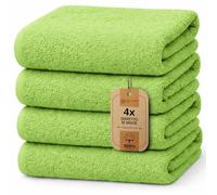 NatureMark Lot de 4 draps de Douche, 70 x 140 cm, Pomme Verte, 100% Coton