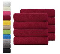 NatureMark Lot de 8 Serviettes de Toilette en Tissu éponge, 100% Coton, 50 x 100 cm, Bordeaux Rouge