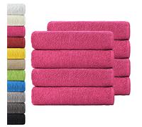 NatureMark Lot de 8 Serviettes de Toilette en Tissu éponge, 100% Coton, 50 x 100 cm, Rose