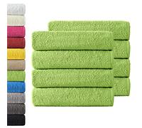 NatureMark Lot de 8 Serviettes de Toilette en Tissu éponge, 100% Coton, 50 x 100 cm, Vert