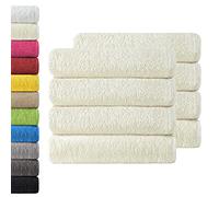 NatureMark Lot économique de 8 Serviettes en éponge, 50 x 100 cm, 100% Coton, Blanc Naturel