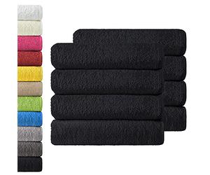 NatureMark Lot économique de 8 Serviettes éponge, 50 x 100 cm, 100% Coton, Noir