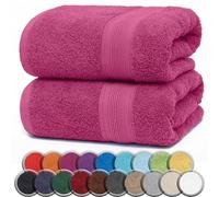 NatureMark Lot de 2 Serviettes de Sauna, Qualité Supérieure, 80 x 200 cm, 100% Coton, Rose Pink