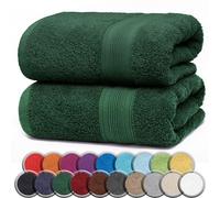 NatureMark Lot de 2 Serviettes de Sauna, Qualité Supérieure, 80 x 200 cm, 100% Coton, Vert Foncé