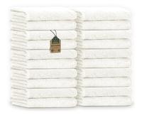 NatureMark Serviettes d'invité - Lot de 20 (30x50 cm), 100% Coton, certifiées Oeko-TEX, Douces, absorbantes et faciles d'entretien - pour Salle de Bain, invités & Spa - Crème/Naturelle