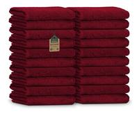 NatureMark Lot de 20 Serviettes d'invité en Tissu éponge, 30 x 50 cm, 100% Coton, Rouge Bordeaux