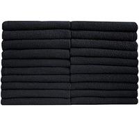 NatureMark Lot de 20 Serviettes d'invité en Tissu éponge, 30 x 50 cm, 100% Coton, Noir
