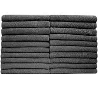 NatureMark Serviettes d'invité - Lot de 20 (30x50 cm), 100% Coton, certifiées Oeko-TEX, Douces, absorbantes et faciles d'entretien - pour Salle de Bain, invités & Spa - Gris Anthracite