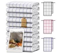 NatureMark Set de 10 torchons de Cuisine 50x70 cm - 100% Coton, absorbants et résistants - Torchons pour Usage Domestique et Professionnel, incluant Un E-Book, Couleur : Bleu Royal