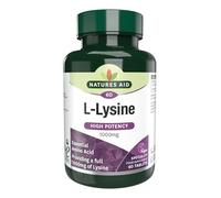 Natures Aid L-Lysine 1000 mg de, acide aminé essentiel à haute efficacité, convient aux végétaliens, 60 comprimés