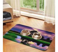 Nature's Beauty Tapis d'alimentation antidérapant en cuir absorbant pour animal domestique Séchage rapide Imperméable Lavable 40 x 60 cm