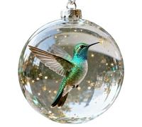 Nature's Birds Boules de Noël transparentes Motif oiseau Décorations de Noël faites à la main en verre cristal Pendentif pour les fêtes