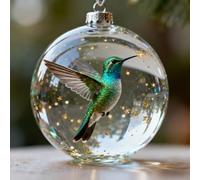 Nature's Birds Crystal Glass Ornament Gift Set, Cardinal Bird Glass Christmas Tree Ornaments, Wild Bird Wonders Crystal Ornament Collection, for Xmas Tree Memorial Gifts (#B)