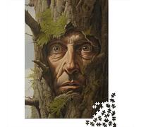 Nature's Face Tree Spirit Artwork Puzzle Adulte 1000 Pièces, 52x38cm/1000pcs, Pièces Blanches pour Un Tri Ordonné; À Apprécier Seul Ou avec des Proches