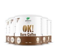 Nature's Finest OK!Fatburn Coffee 750 g - 62 mg de Caféine Naturelle avec Guarana, L-Carnitine & Sureau - Boisson Instantané Énergisant Soluble, Vegan, Sans Gluten & Compatible Keto