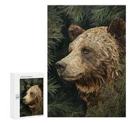 Nature's Majesty Bear in Pine Forest Puzzle 1000 Pièces Educa Jouet en Bois Cadeau Unique Décoration Intérieure Jeu Éducatif Challenge Toy Adultes Et Enfants À Partir De 14 Ans 300 PCS