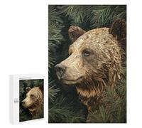 Nature's Majesty Bear in Pine Forest Puzzle 1000 Pièces Educa Jouet en Bois Cadeau Unique Décoration Intérieure Jeu Éducatif Challenge Toy Adultes Et Enfants À Partir De 14 Ans 1000 PCS