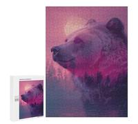 Nature's Majesty Bear in Twilight Puzzle 1000 Pièces Educa Jouet en Bois Cadeau Unique Décoration Intérieure Jeu Éducatif Challenge Toy Adultes Et Enfants À Partir De 14 Ans 500 PCS