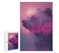 Nature's Majesty Bear in Twilight Puzzle 1000 Pièces Educa Jouet en Bois Cadeau Unique Décoration Intérieure Jeu Éducatif Challenge Toy Adultes Et Enfants À Partir De 14 Ans 1000 PCS