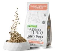 NATURES PROTECTION SUPERIOR CARE White Dogs Grain Free Salmon Adult Small and Mini Breeds - 1,5 kg - au saumon pour chiens adultes de petites races à pelage blanc
