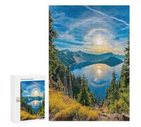 Nature's Rainbow Halo Over Lake Puzzle 1000 Pièces Educa Jouet en Bois Cadeau Unique Décoration Intérieure Jeu Éducatif Challenge Toy Adultes Et Enfants À Partir De 14 Ans 300 PCS