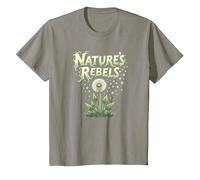 Nature's Rebels: Art botanique des Mauvaises Herbes de Pissenlit T-Shirt, Enfant, Ardoise, 4 Ans
