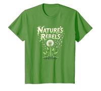 Nature's Rebels: Art botanique des Mauvaises Herbes de Pissenlit T-Shirt, Enfant, Herbe, 4 Ans