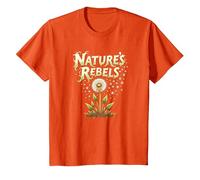 Nature's Rebels: Art botanique des Mauvaises Herbes de Pissenlit T-Shirt, Enfant, Orange, 4 Ans